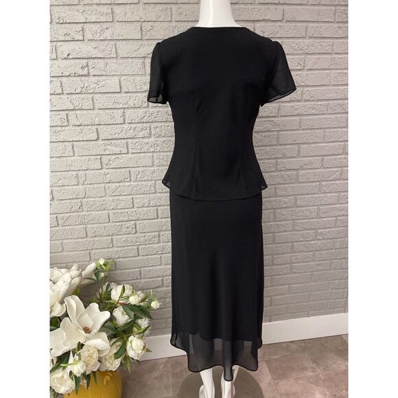 Positive Attitude Floral Embroidered Beaded Midi Dress Size 4P - Picture 2 of 9